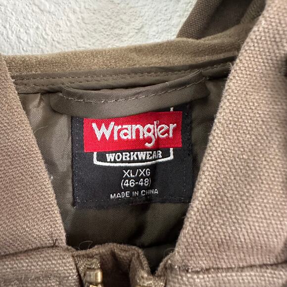 Wrangler Workwear Hooded Canvas Vest XL (46-48) Insulated Quilted Duck Flawed - Picture 3 of 8